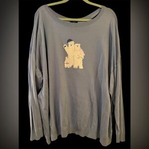 Talbots 3X Baby Blue Polar Bear Sweater Worn Once